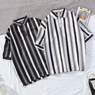 Men's Striped Short Sleeve Ruffian Shirt