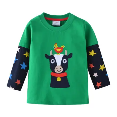 Green Long Sleeve Cotton T-Shirt for Boys Baby