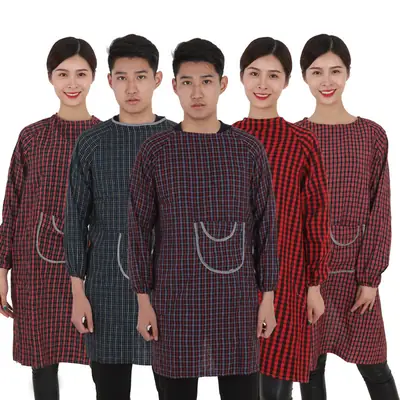 Wholesale Pure Cotton Inverted Dressing Red Checkered