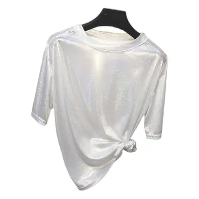 Sparkling Reflective T-Shirt for Women Loose Fit Dropshipping
