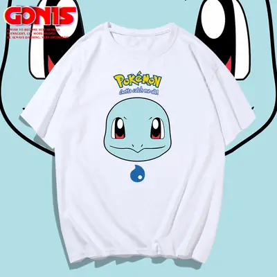 Women Men Pikachu T-Shirt White Loose Cotton