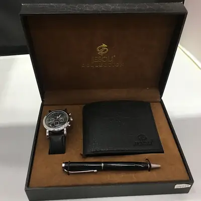 Men's 3-Piece Luxury Gift Set with Quartz Watch & Pen