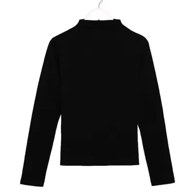 Women Black Long Sleeve Turtleneck Shirt 2021