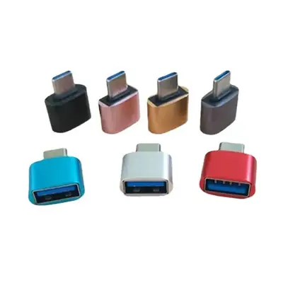 Type-c to USB2.0 OTG Adapter Aluminum Gold Pink