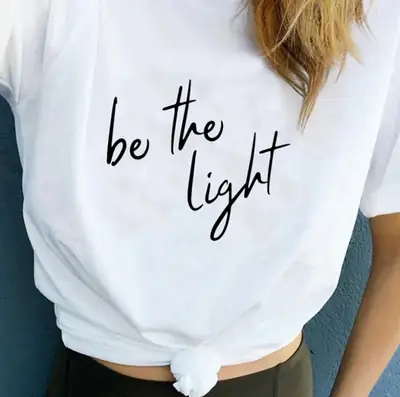 Be the Light Men Women T-Shirt Europe USA Street Short Sleeve