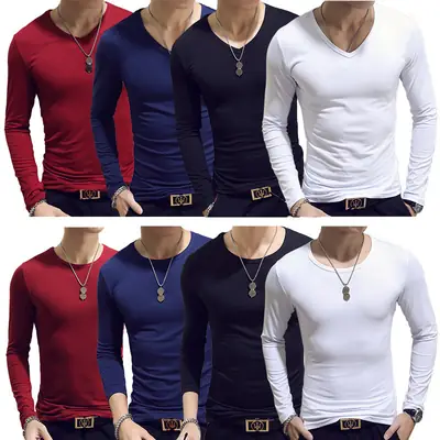 Men's 2019 Military Long Sleeve Slim T-Shirt Red