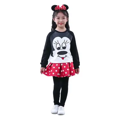 New Year's Kids Cheerleader Outfit Set Striped Cotton