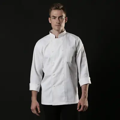 Men's Black Button-Up Long Sleeve Shirt for Baking & Office