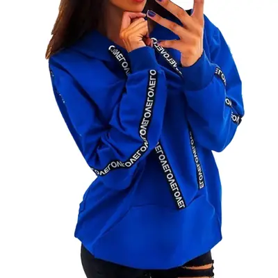 Pink Letter-Spelled Hoodie for Plus Size Women Winter Wear