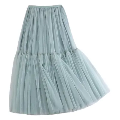 Mesh Skirt 2022 All-match Solid Color Base Small