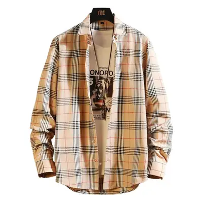 Plaid Men's Casual Shirt Black Red Blue Slim Fit