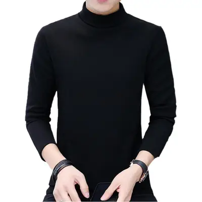 Men Winter Fleece Half-Turtleneck Long Sleeve Thermal Top