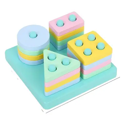 Wooden Shape Paired Macaron Color Toys for 2-3Yrs