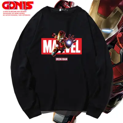 Men Marvel Iron Man Long Sleeve T-Shirt Grey