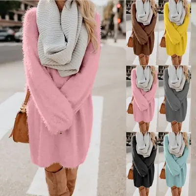 Women's 2023 Long Sleeve Plush Round Neck Dress Mint