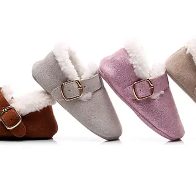 Pink Cow Suede Baby Walking Shoes for 0-1-2 Yrs