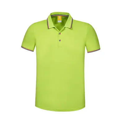 Men Green Polo Shirt with Red Trim Lapels