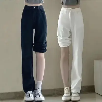 Women's Black High Waist Slim Fit Jeans Spring 2024