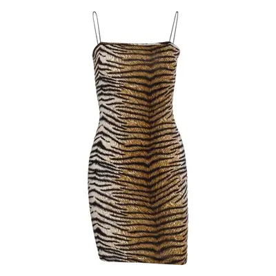 Women's Leopard Print Suspender Skirt Dress 2024 Spring