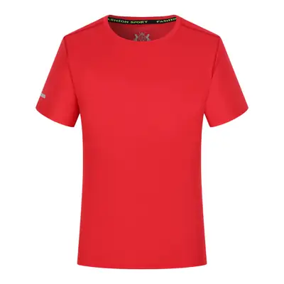 Men Red Cotton Round Neck T-Shirt