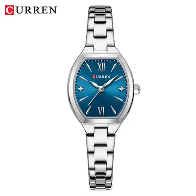 Women's Blue Dial Quartz Watch with Steel Band