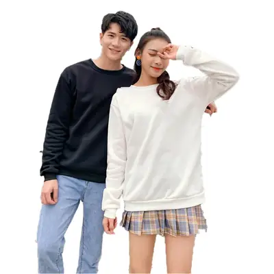 Men Fleece Lined Coat Round Neck Loose Blanket Solid Color
