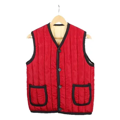 Middle-aged Women Cotton Fleece Vest Navy Blue