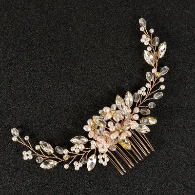 Pearl Leaf Hair Comb for Bridal Wedding Accessories