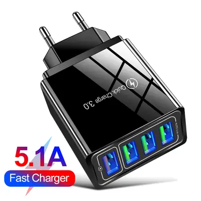 4 USB C Fast Charger 5V6A EU White