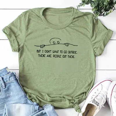 Unisex Letter T-Shirt Cotton White Casual Short Sleeve