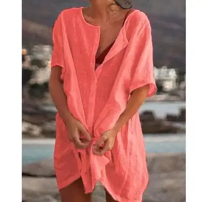 Women's Loose Yellow Shirts Mid Length Patchwork