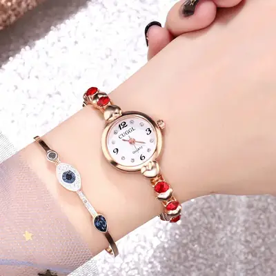 Korean Mori Style Women's Rose Gold Diamond Watch