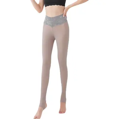 Gray Slim Fit Women's Leggings Footwear