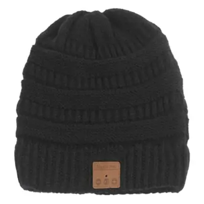 Black 2024 Bluetooth Knitted Hat with Ponytail