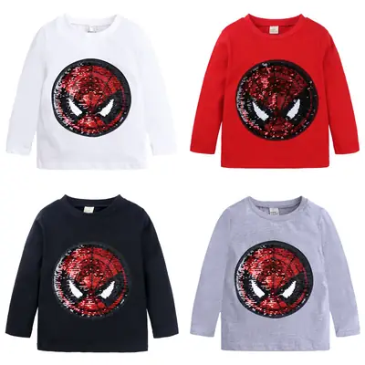 2026 Boys Cotton Color-Changing T-Shirt Long Sleeve