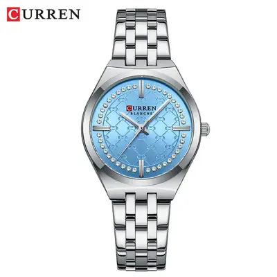 Women's Waterproof Quartz Watch with Gold Steel Band
