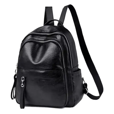 Black Leather Crossbody Backpack for Women 2024