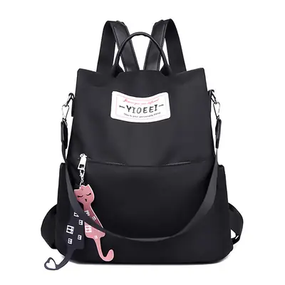Women Black K-Style Backpack 2024 Trendy Crossbody