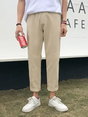 Summer Boys Khaki Loose Leg Pants Korean Fashion