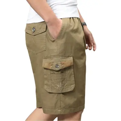 New Summer Cotton Men's Cargo Shorts Plus Size