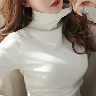 Black Fleece High Collar T-Shirt for Women