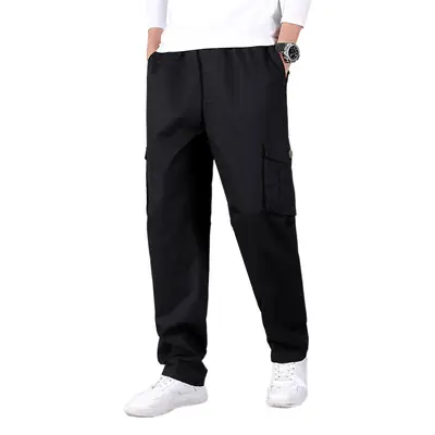 Men's Thin Fat Casual Pants Spring Autumn Loose Straight Tan