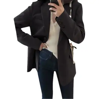 Women's Korean Style Slim Fit Jacket with Collar