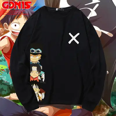 One Piece Long Sleeve T-Shirt White Anime Print