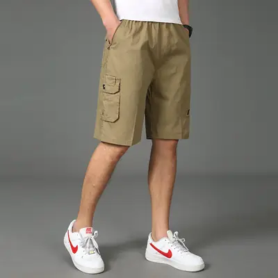 Men's High Waist Cotton Cargo Shorts Medium to XL