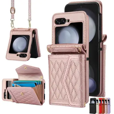Samsung Z Flip76443 Protective Leather Case with Stickers