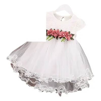 Girls Yellow Tulle Floral Dress One Piece Baby Crawling Outfit