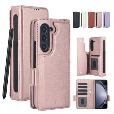 Samsung Z Fold7 Leather Multi-Function Case with Pen Slot