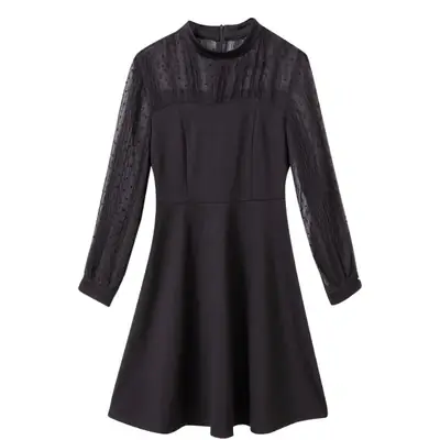Black Lace A-Line Skirt for Women Large Size