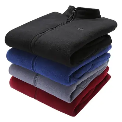 Men's Maroon Fleece Collar Jacket with Zip Front